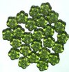 25 15mm Transparent Olive Flower Beads